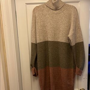 Rachel Zoe Tricolor Turtleneck Sweater dress